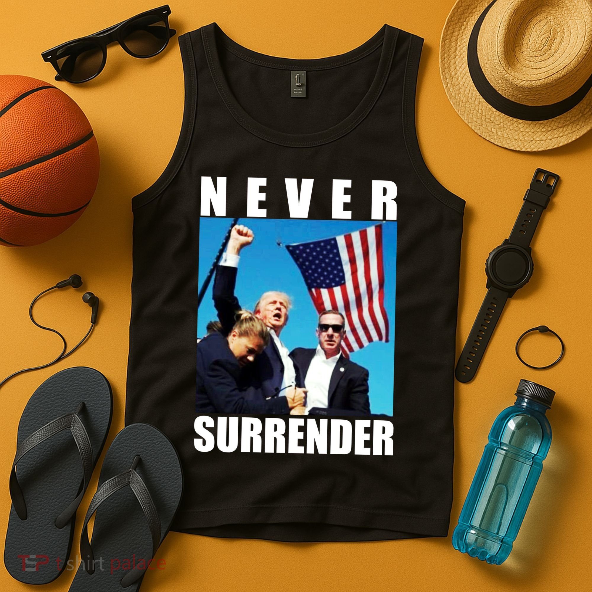 Never Surrender Trump 2024 Pennsylvania Rally Shooting Tank Top