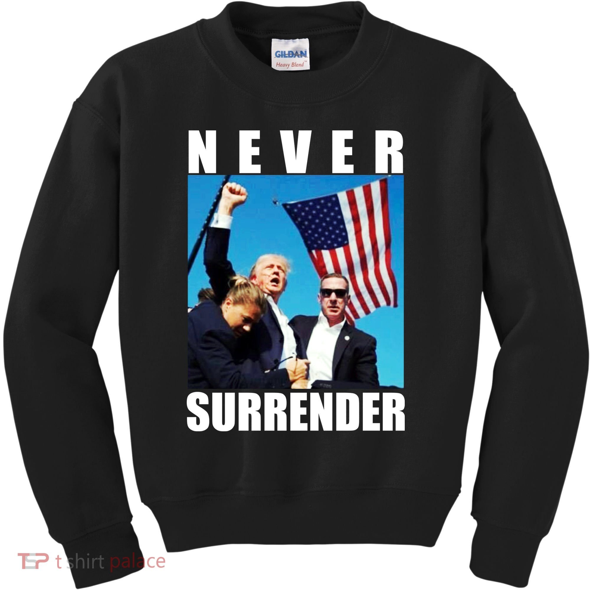 Never Surrender Trump 2024 Pennsylvania Rally Shooting Kids Sweatshirt