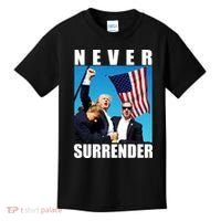 Never Surrender Trump 2024 Pennsylvania Rally Shooting Kids T-Shirt thumb 0