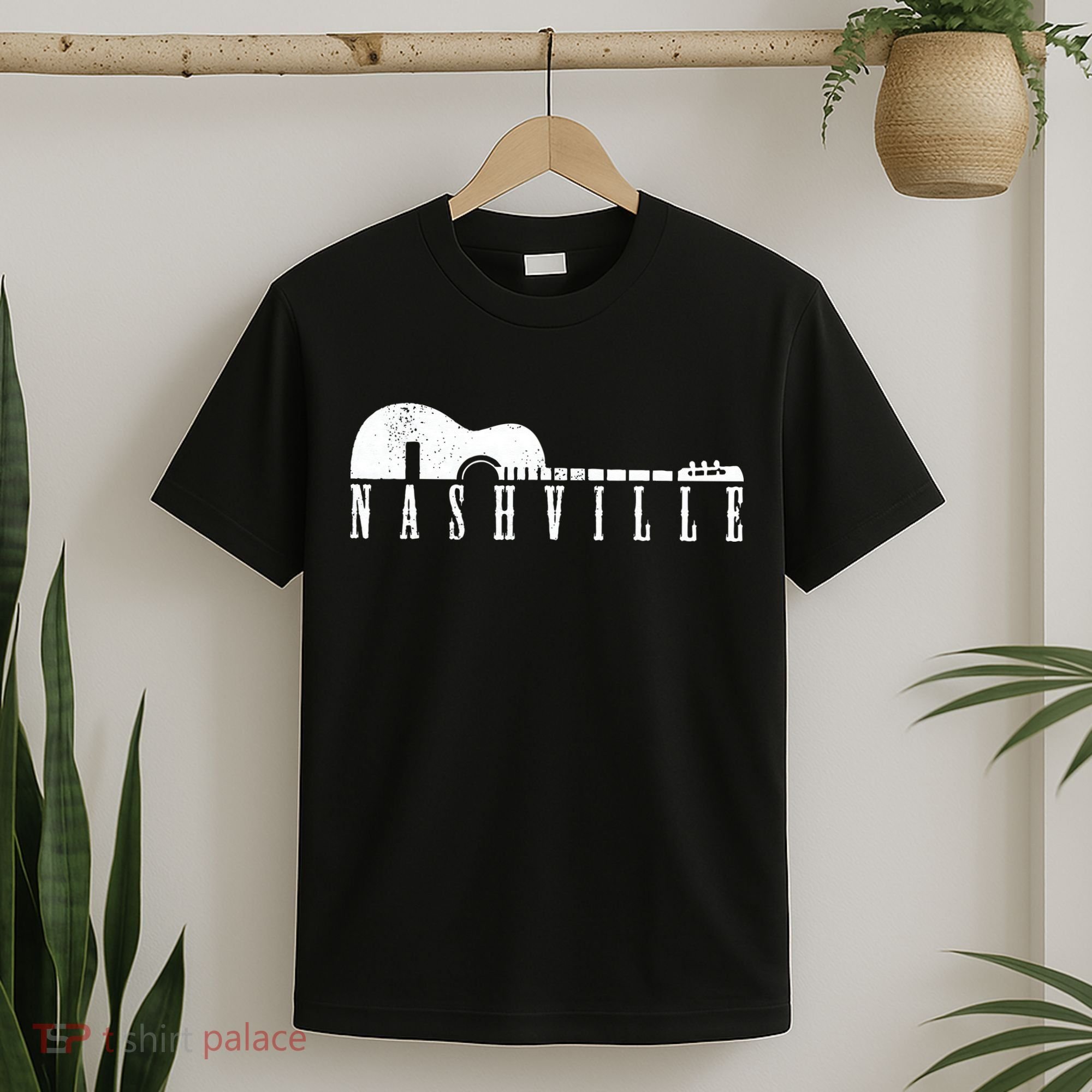 Nashville Skyline Tennessee Country Music Guitar Player T-Shirt