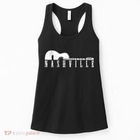 Nashville Skyline Tennessee Country Music Guitar Player Women's Tank Top thumb 0