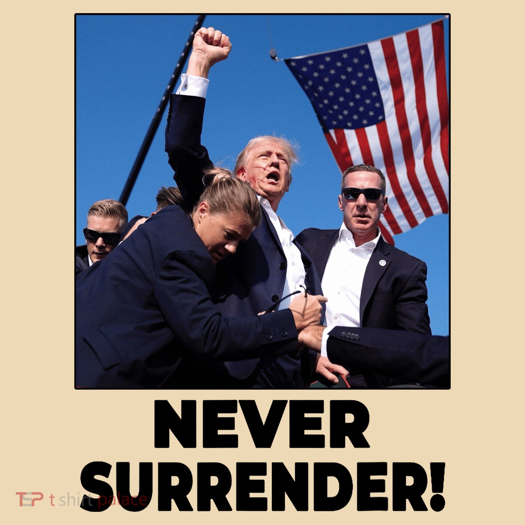 Never Surrender Trump Rally Shooting Donald Trump Statement Tote Bag