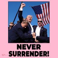 Never Surrender Trump Rally Shooting Donald Trump Statement Coaster thumb 2