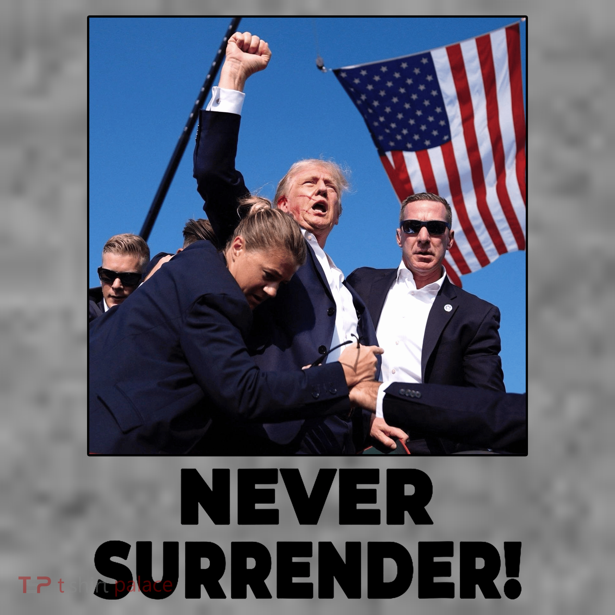 Never Surrender Trump Rally Shooting Donald Trump Statement Toddler Hoodie