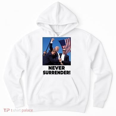 Never Surrender Trump Rally Shooting Donald Trump Statement Hoodie