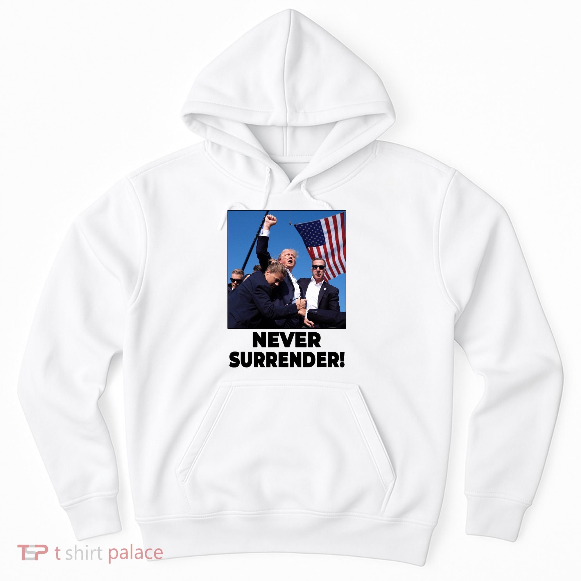 Never Surrender Trump Rally Shooting Donald Trump Statement Hoodie