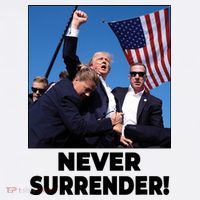 Never Surrender Trump Rally Shooting Donald Trump Statement Long Sleeve Shirt thumb 2