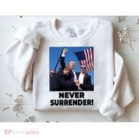 Never Surrender Trump Rally Shooting Donald Trump Statement Sweatshirt thumb 2