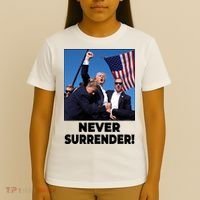 Never Surrender Trump Rally Shooting Donald Trump Statement T-Shirt thumb 4