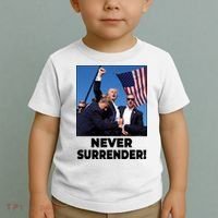 Never Surrender Trump Rally Shooting Donald Trump Statement Toddler T-Shirt thumb 2