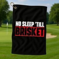No Sleep Till Brisket Pitmaster BBQ Lover Smoker Grilling Golf Towel thumb 1