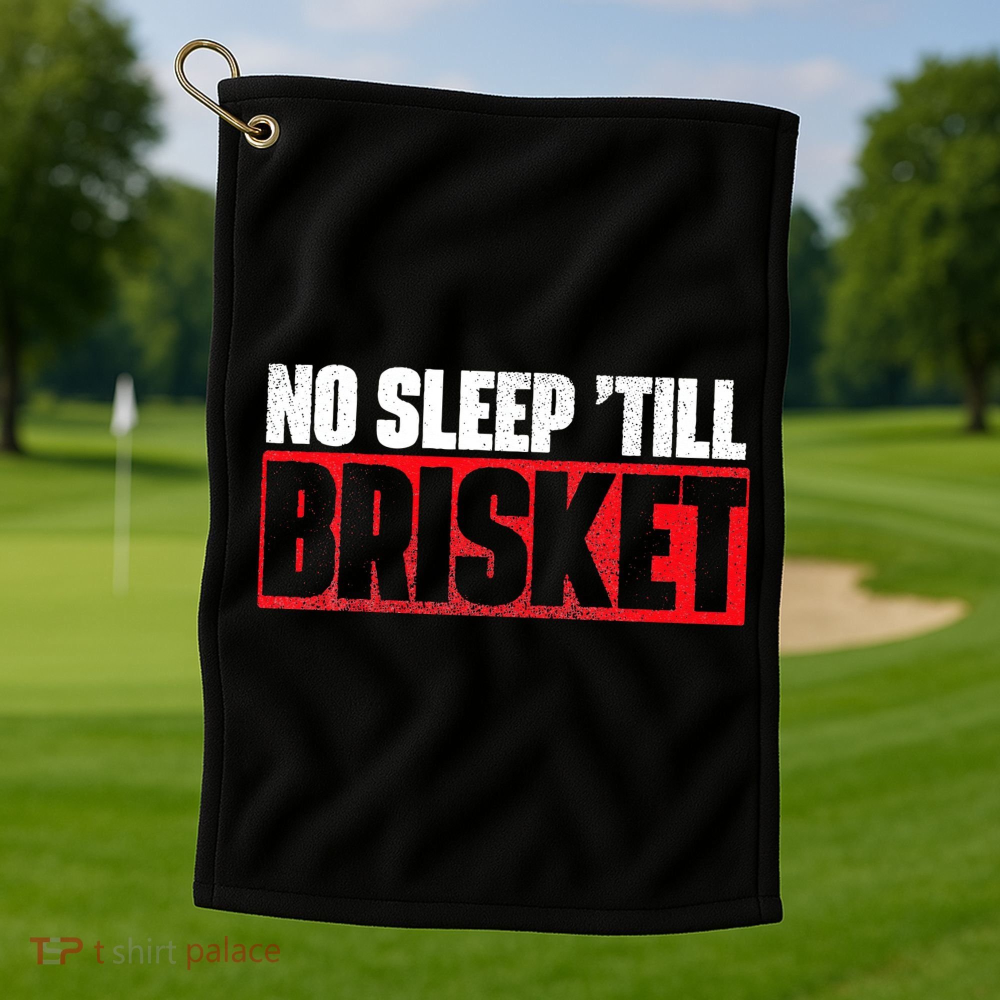 No Sleep Till Brisket Pitmaster BBQ Lover Smoker Grilling Golf Towel