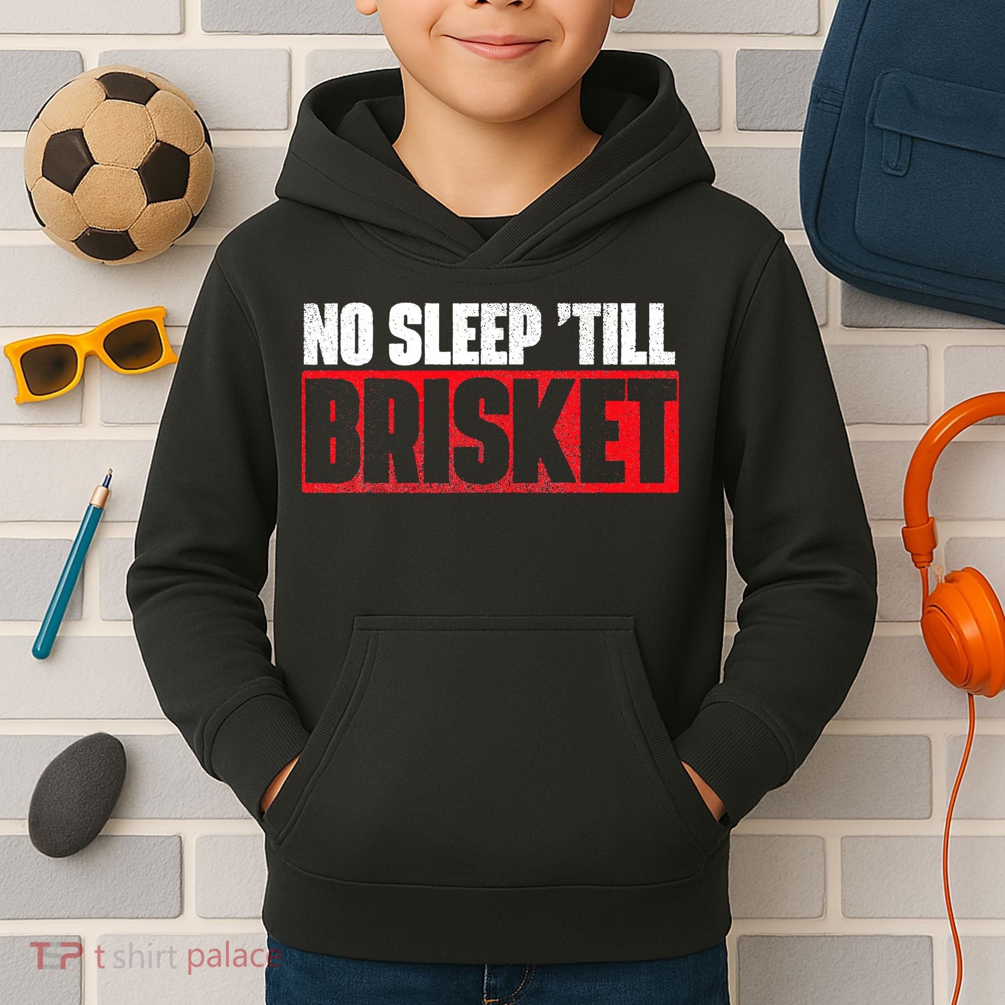 No Sleep Till Brisket Pitmaster BBQ Lover Smoker Grilling Kids Hoodie