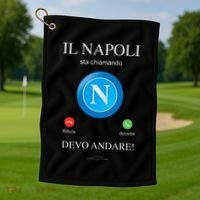 Napoli Soccer Team Is Calling Funny Phone Call Screen Team Golf Towel thumb 1