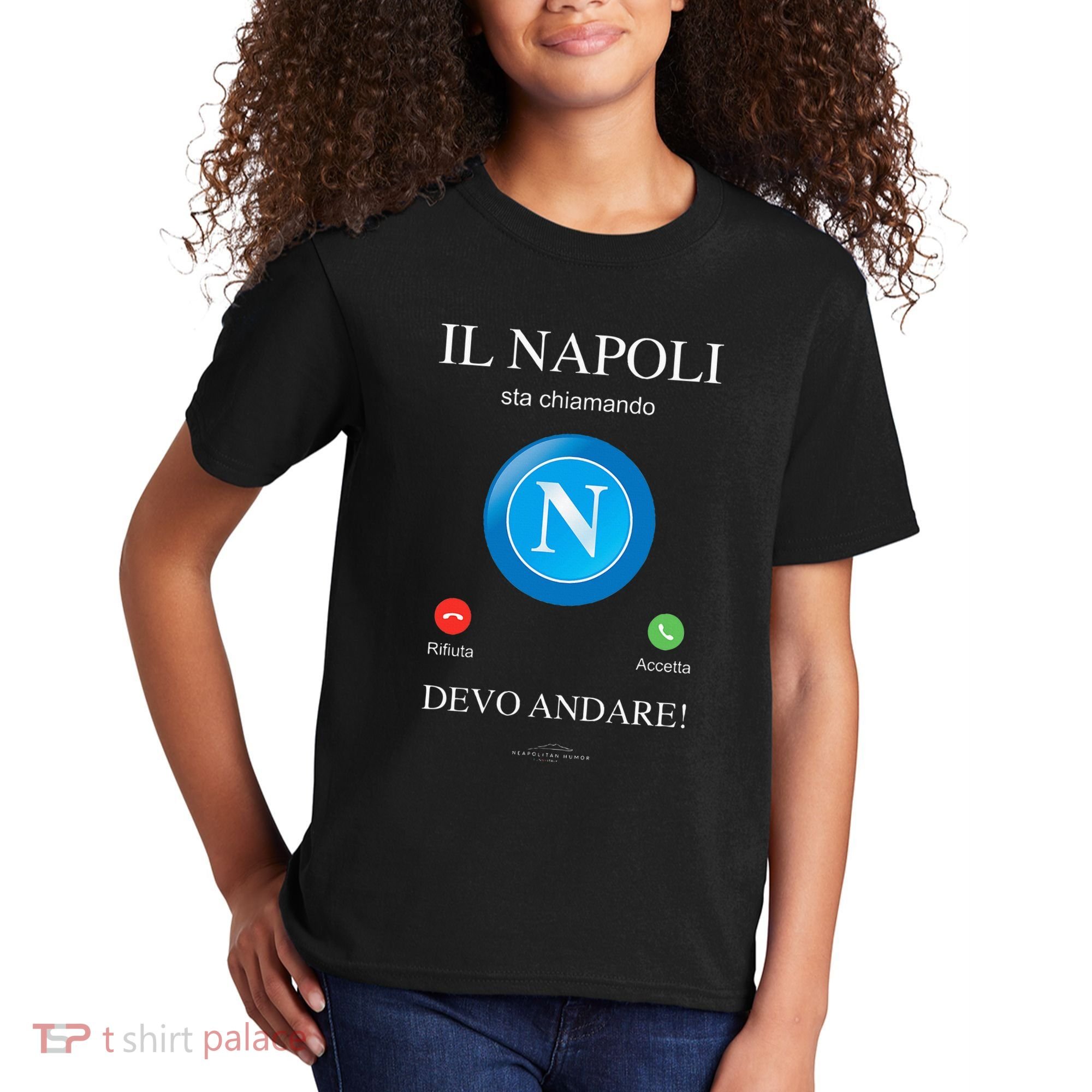 Napoli Soccer Team Is Calling Funny Phone Call Screen Team Kids T-Shirt