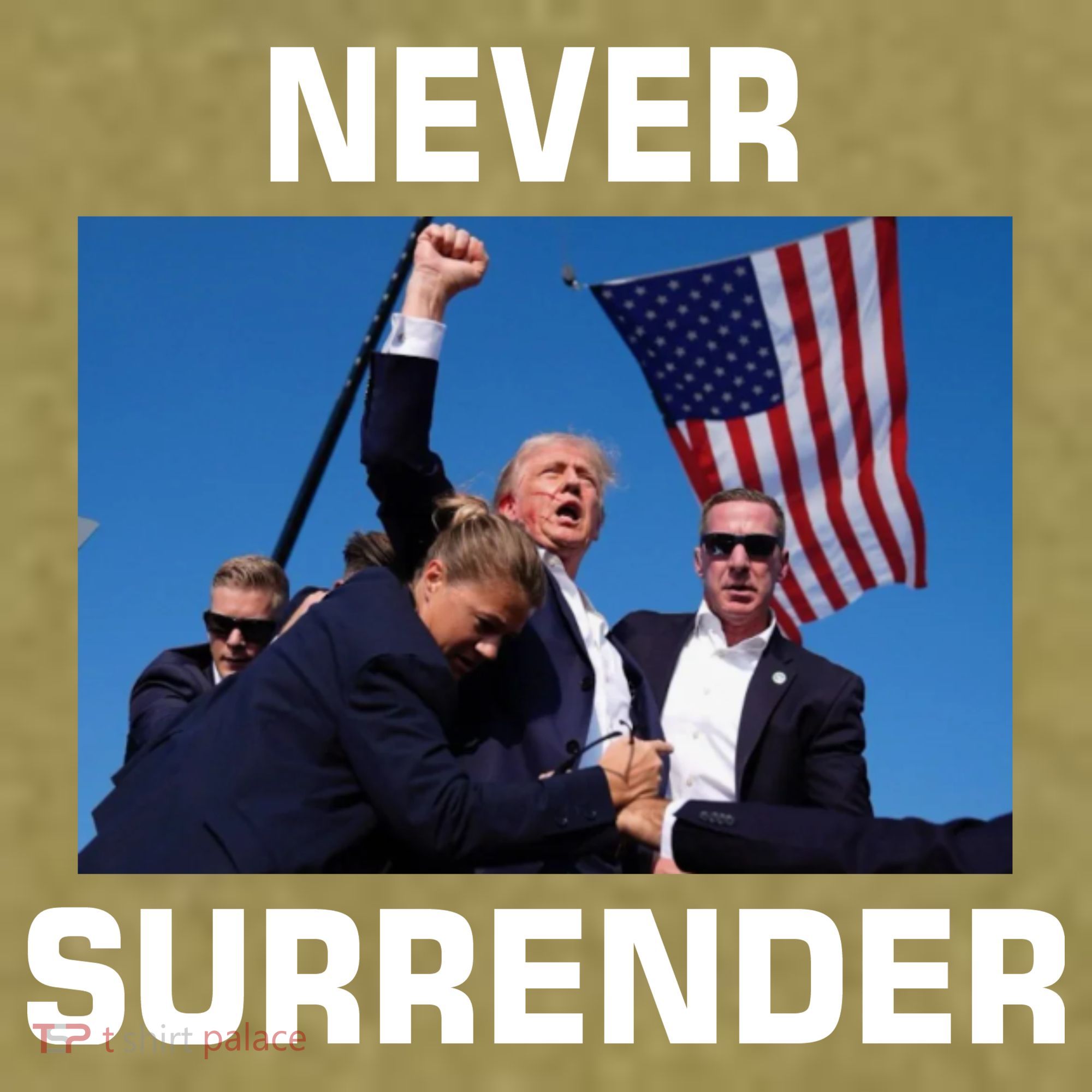 Never Surrender Trump Pennsylvania Rally Garment-Dyed Women's Muscle Tee