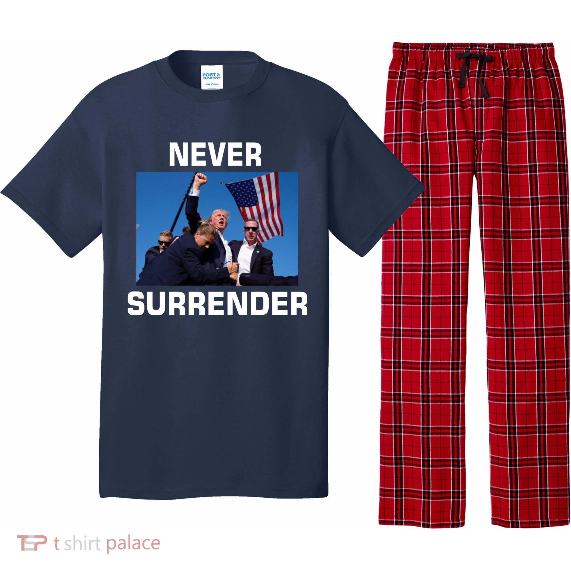 Never Surrender Trump Pennsylvania Rally Pajama Set