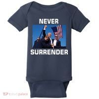 Never Surrender Trump Pennsylvania Rally Baby Bodysuit thumb 0