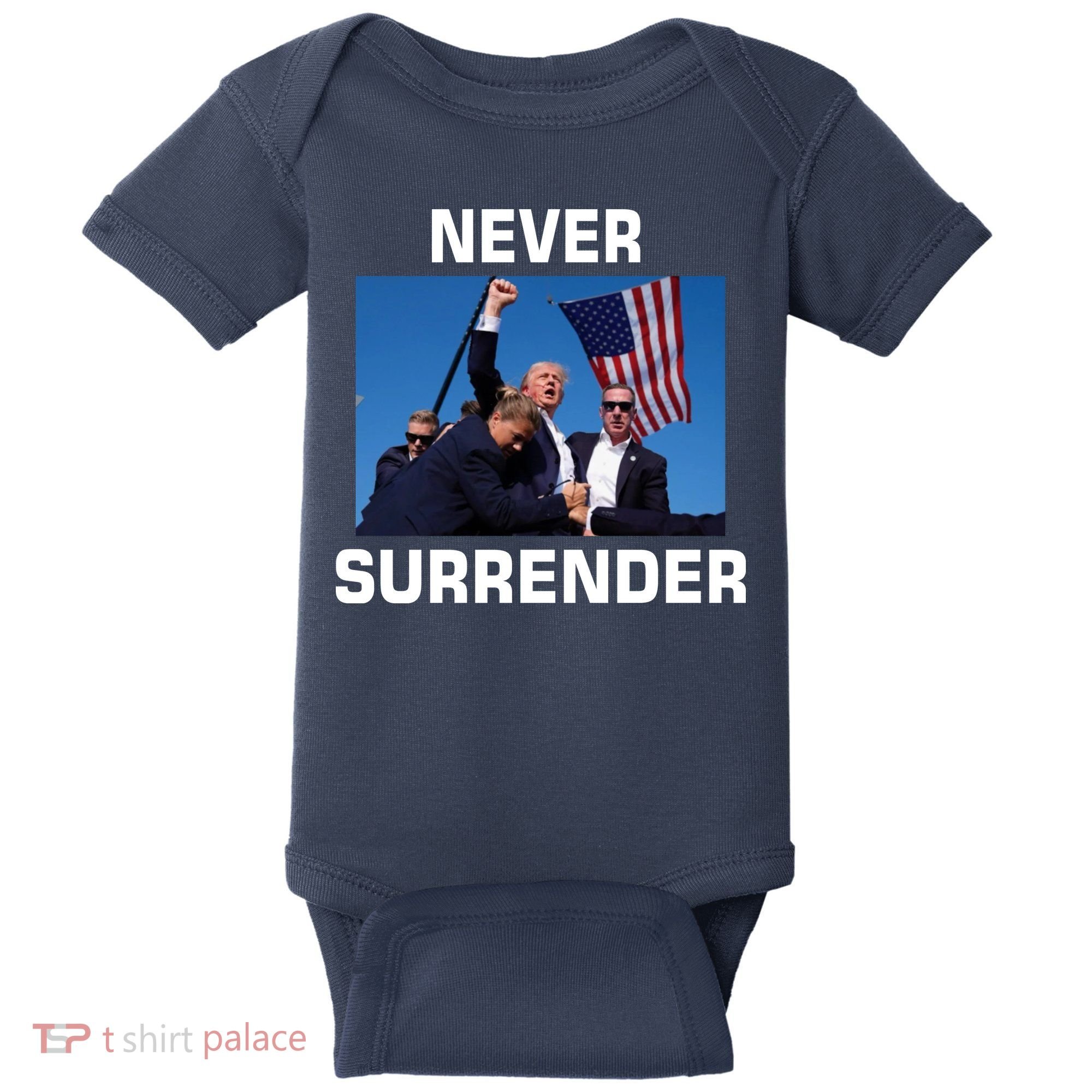 Never Surrender Trump Pennsylvania Rally Baby Bodysuit