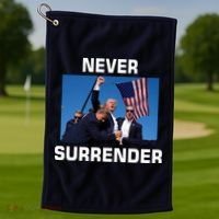 Never Surrender Trump Pennsylvania Rally Golf Towel thumb 1