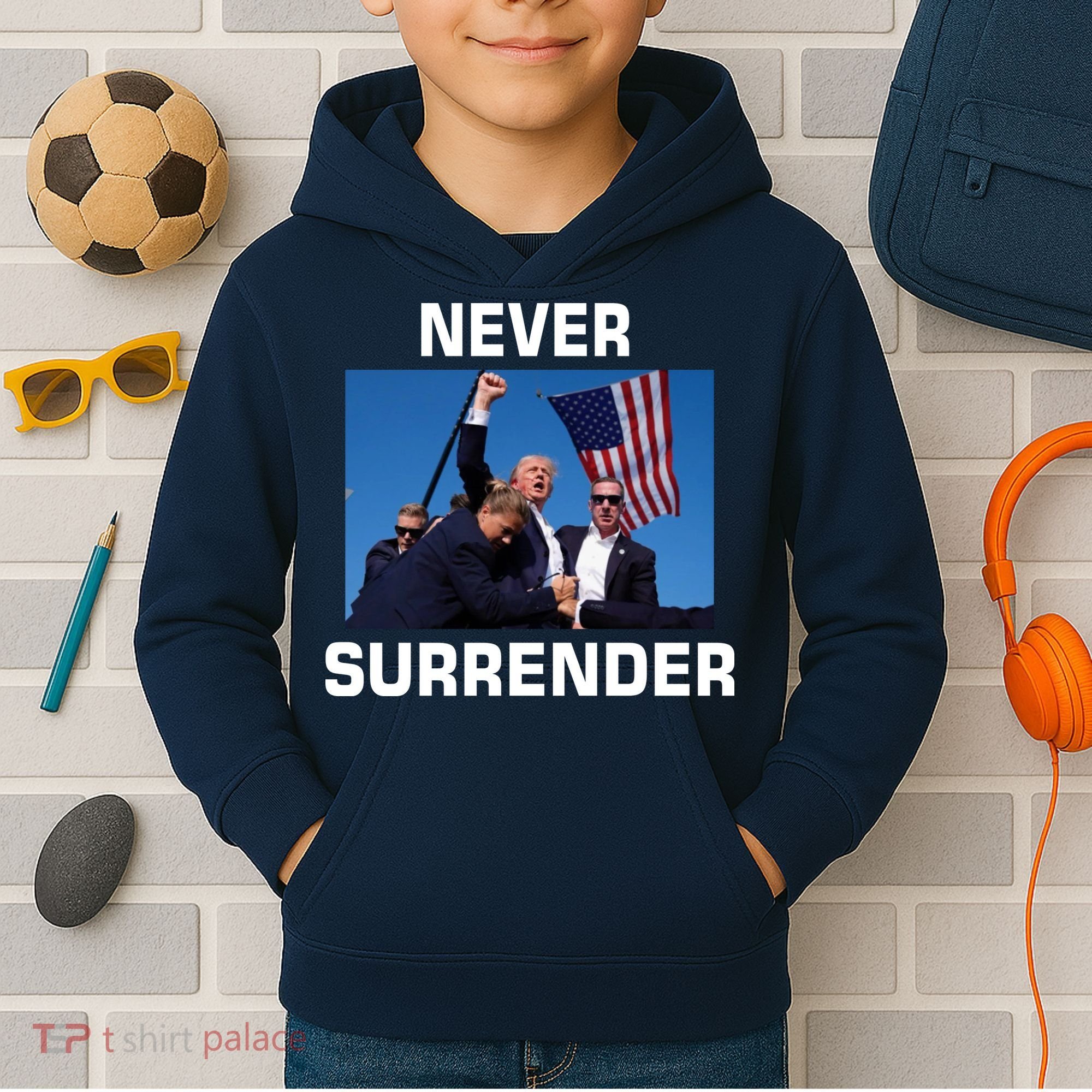 Never Surrender Trump Pennsylvania Rally Kids Hoodie