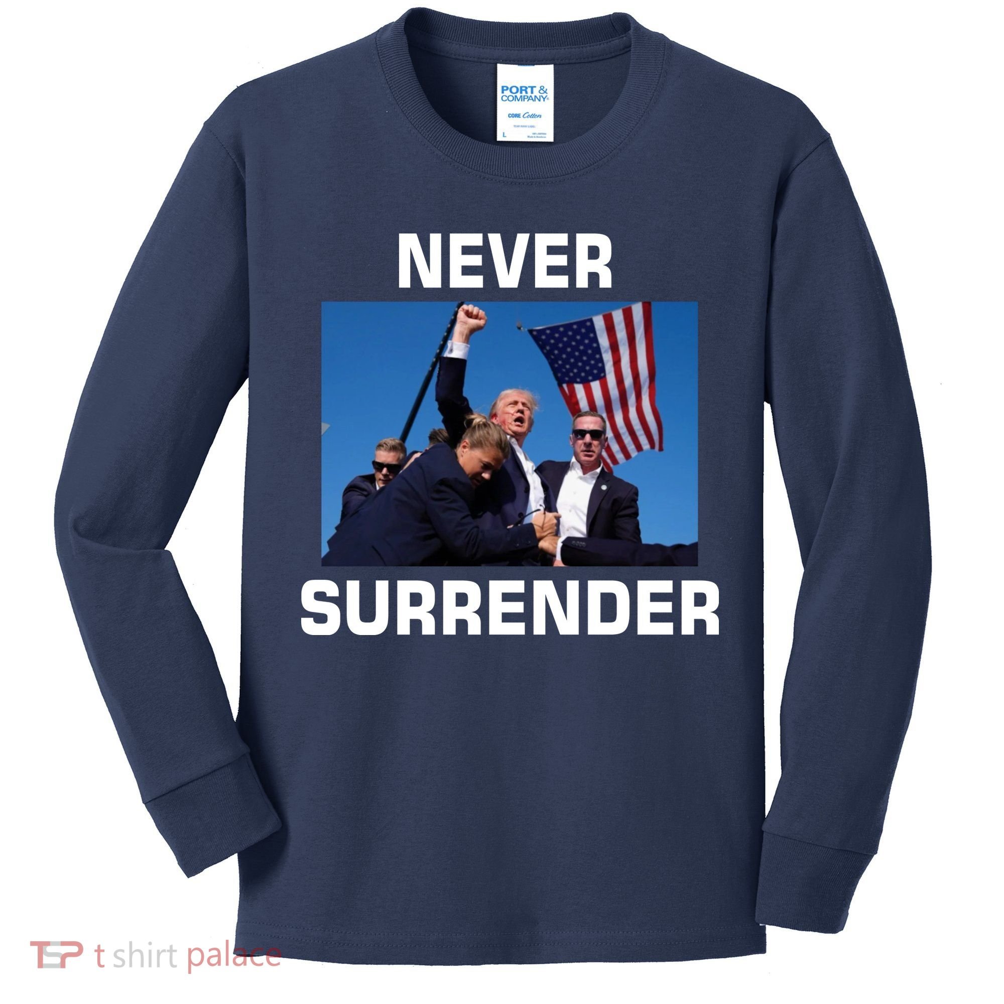 Never Surrender Trump Pennsylvania Rally Kids Long Sleeve Shirt
