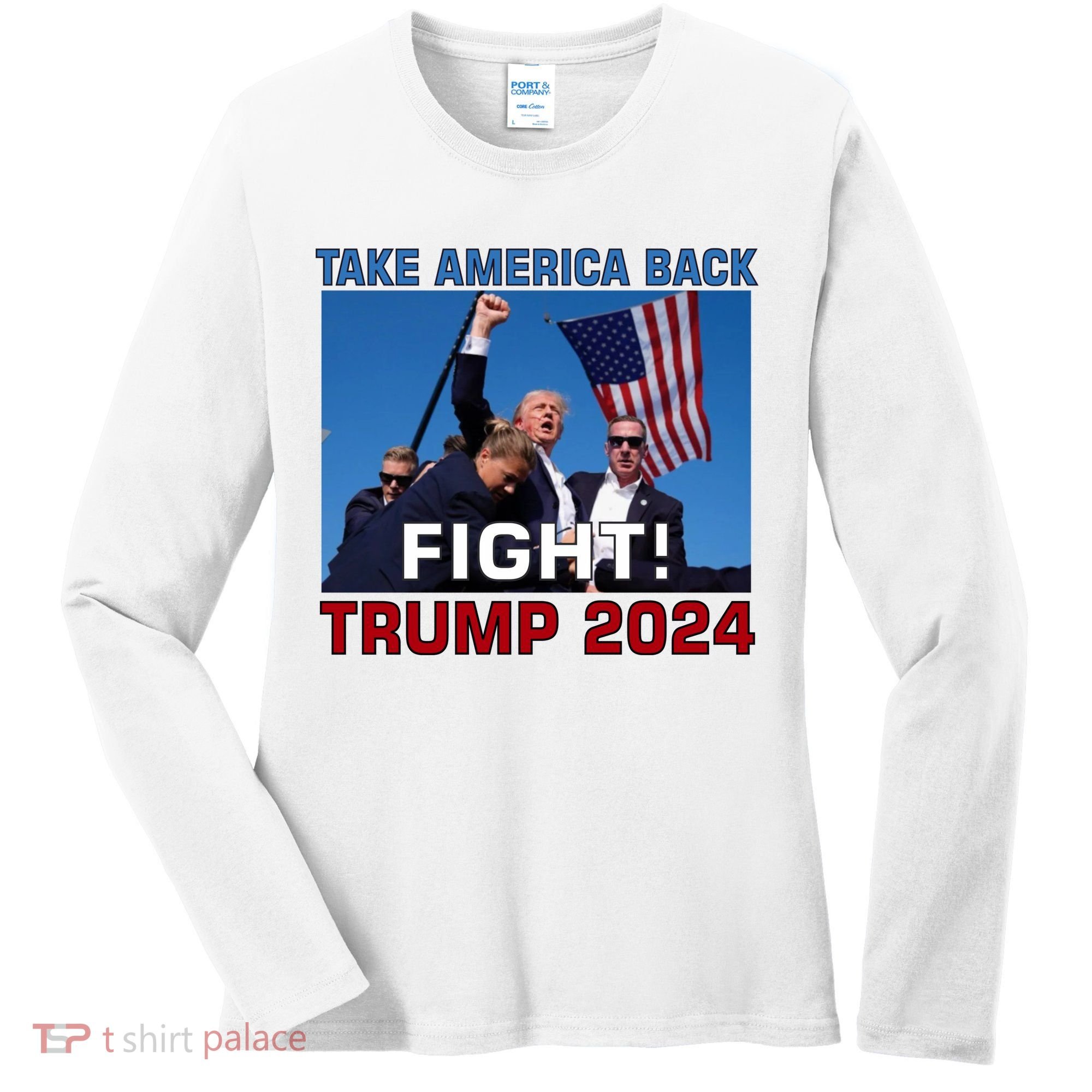 Never Surrender Trump Pennsylvania Rally Women's Long Sleeve Shirt