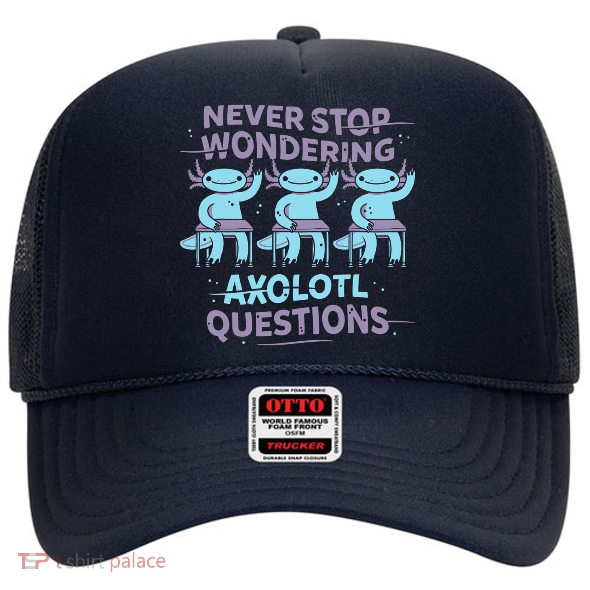 Never Stop Wondering AXOLOTL QUESTIONS Hat