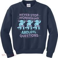 Never Stop Wondering AXOLOTL QUESTIONS Kids Sweatshirt thumb 0