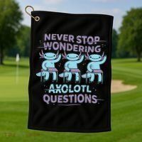Never Stop Wondering Axolotl Questions Golf Towel thumb 1