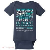 Nursing School Where Every Answer Is Right But You're Still Probably Wrong Baby Bodysuit thumb 0