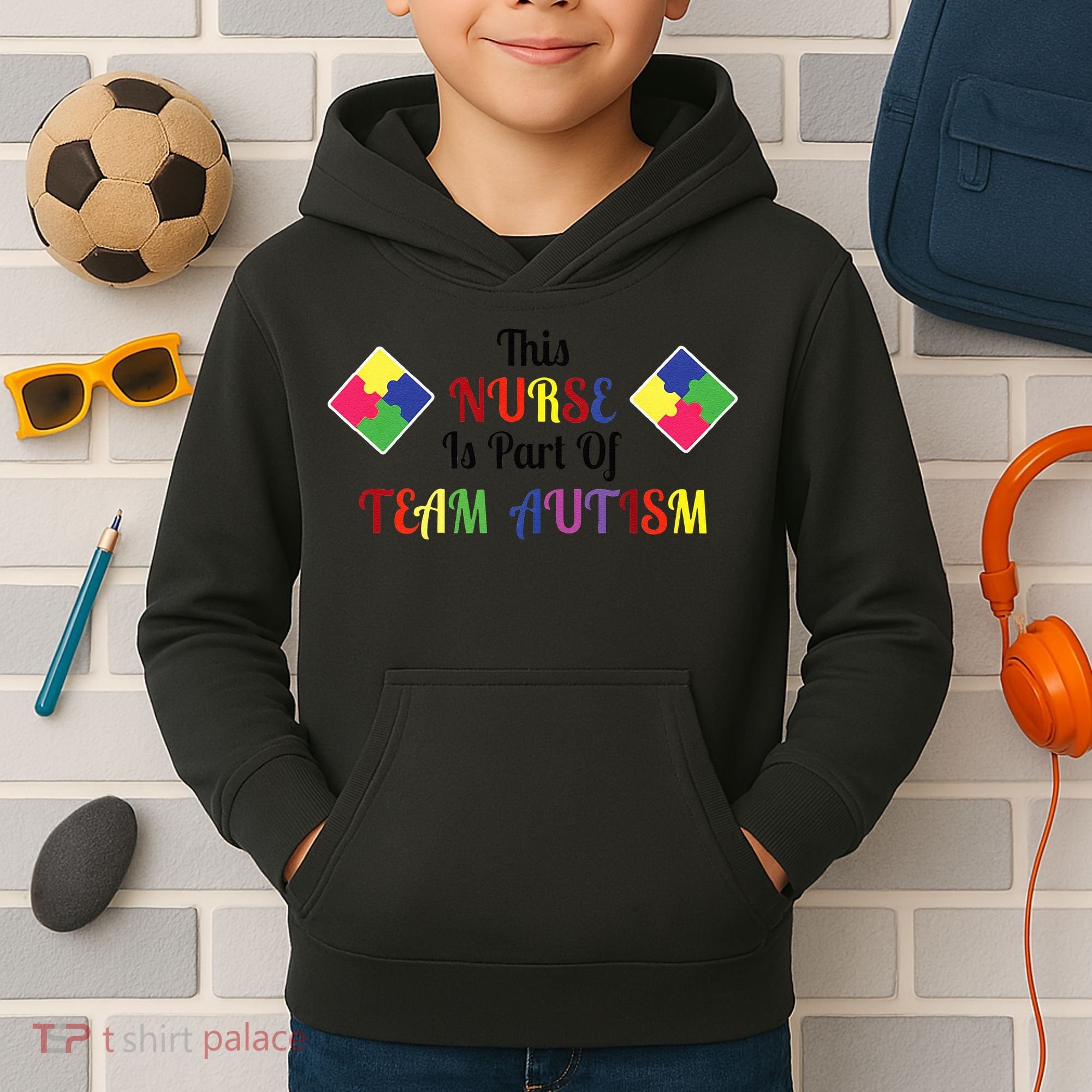 Nurse Team Autism Awareness Kids Hoodie