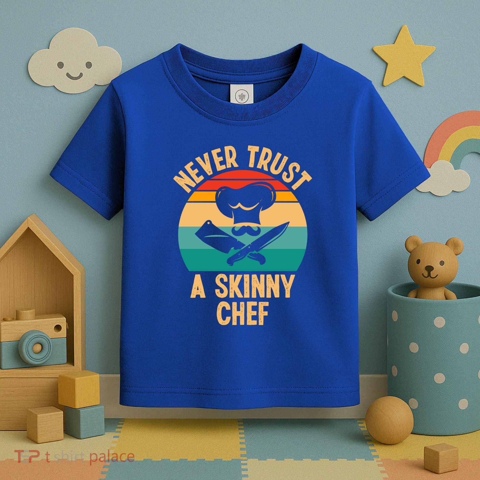 Never Trust A Skinny Chef Funny Chef Cooking Lovers Chefs Gift Toddler T-Shirt