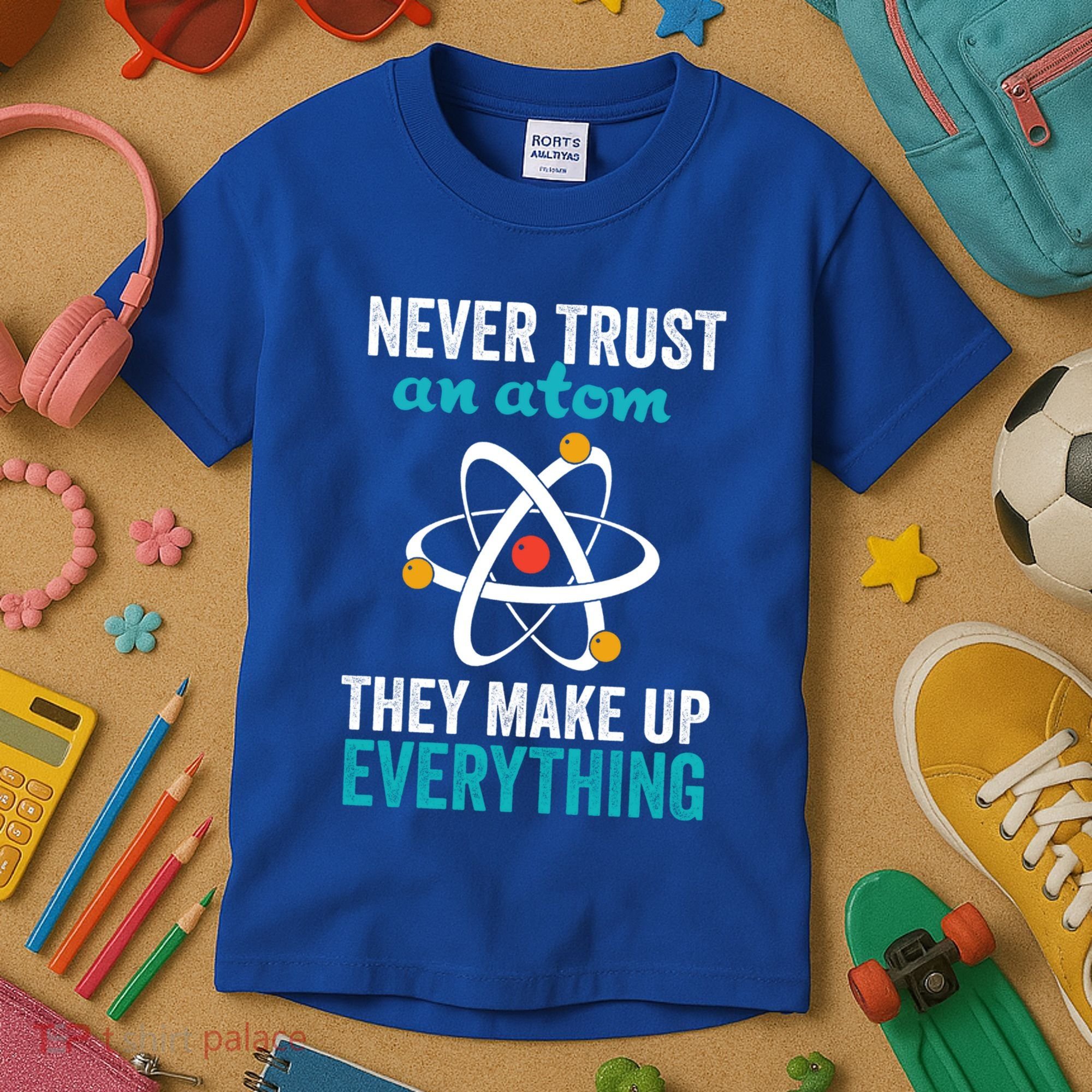 Never Trust An Atom They Make Up Everything Funny Science Cool Gift Kids T-Shirt