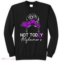 Not Today Alzheimers Alzheimers Disease Awareness Sweatshirt thumb 0