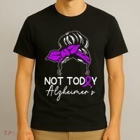 Not Today Alzheimers Alzheimers Disease Awareness T-Shirt thumb 3