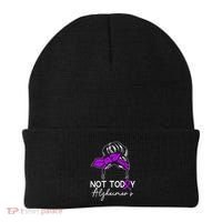 Not Today Alzheimers Alzheimers Disease Awareness Beanie thumb 0