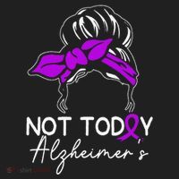Not Today Alzheimers Alzheimers Disease Awareness Golf Towel thumb 3