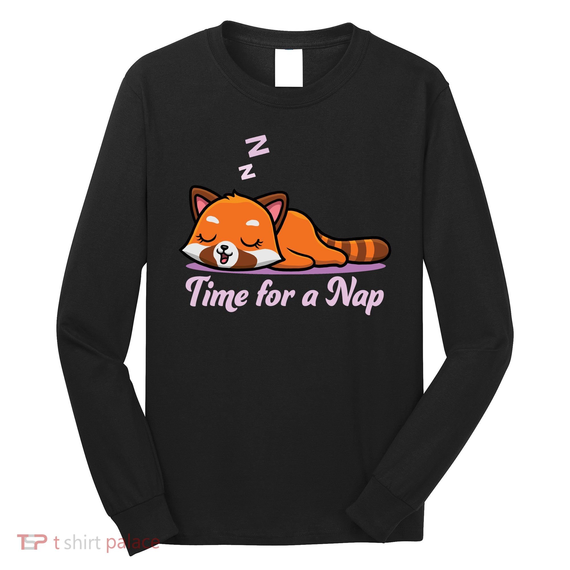 Nap Time Cute Red Panda Long Sleeve Shirt