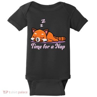 Nap Time Cute Red Panda Baby Bodysuit