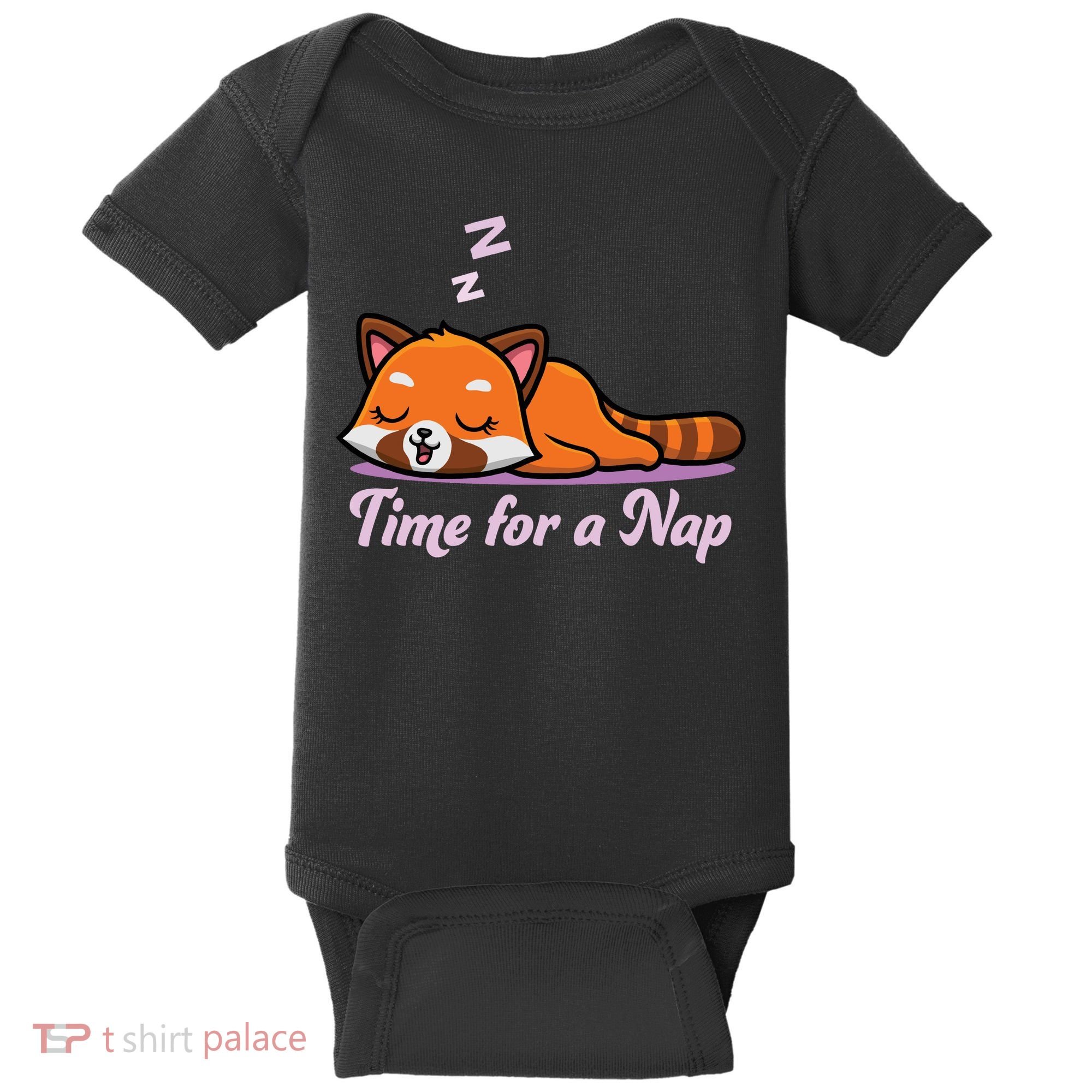 Nap Time Cute Red Panda Baby Bodysuit