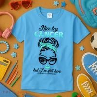 Nice Try Cancer But I’m Still Here Ovarian Cancer Warrior Great Gift Kids T-Shirt thumb 3