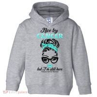 Nice Try Cancer But I’m Still Here Ovarian Cancer Warrior Great Gift Toddler Hoodie thumb 0