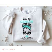 Nice Try Cancer But I’m Still Here Ovarian Cancer Warrior Great Gift Sweatshirt thumb 2