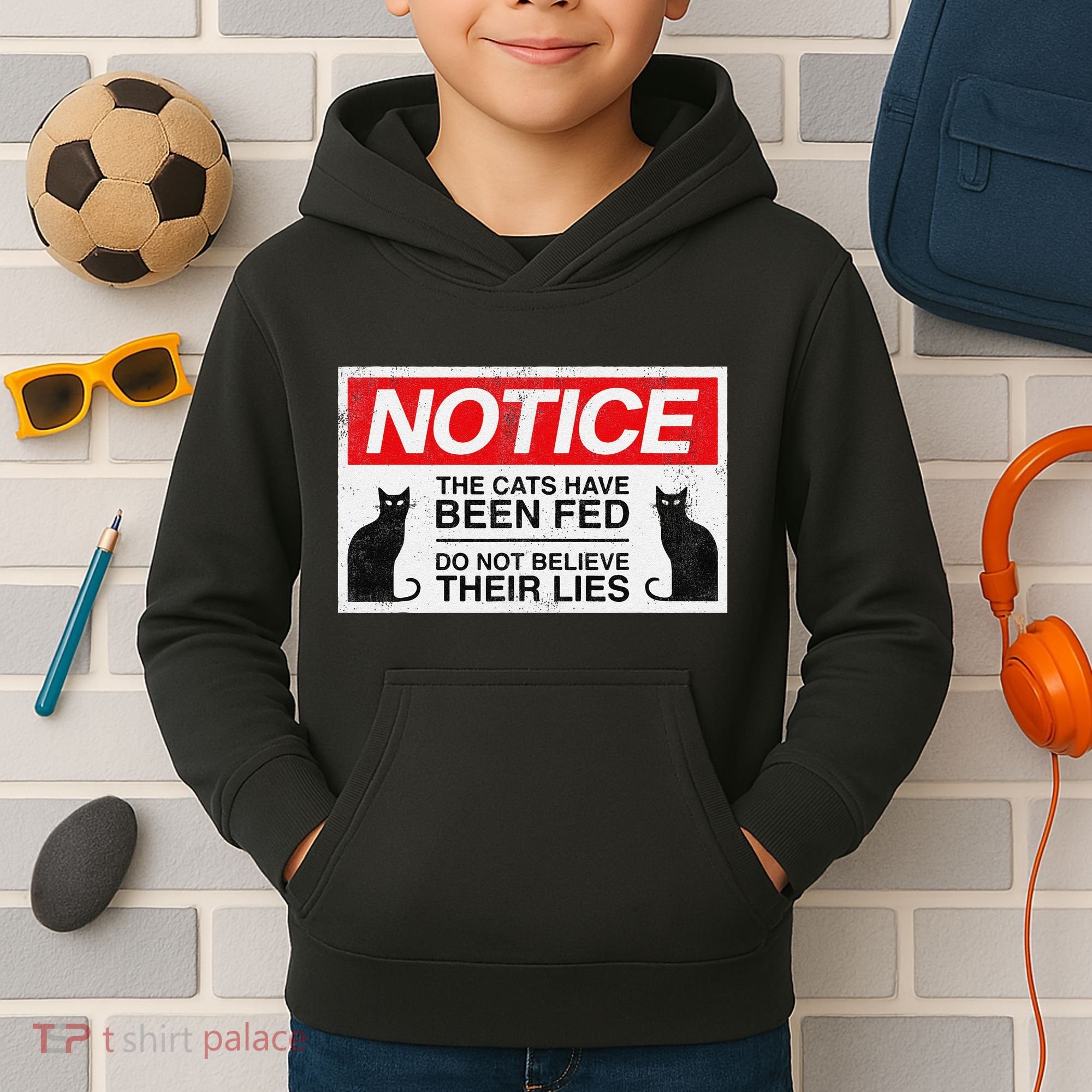 Notice The Cats Have Been Fed Do Not Believe Their Lies Kids Hoodie