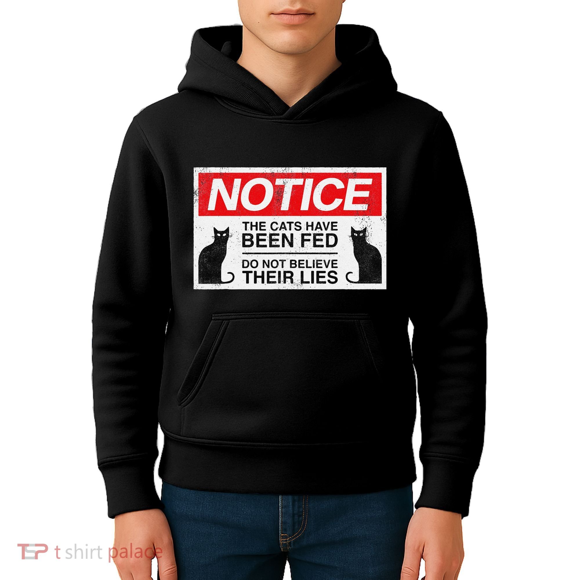 Notice The Cats Have Been Fed Do Not Believe Their Lies Kids Hoodie