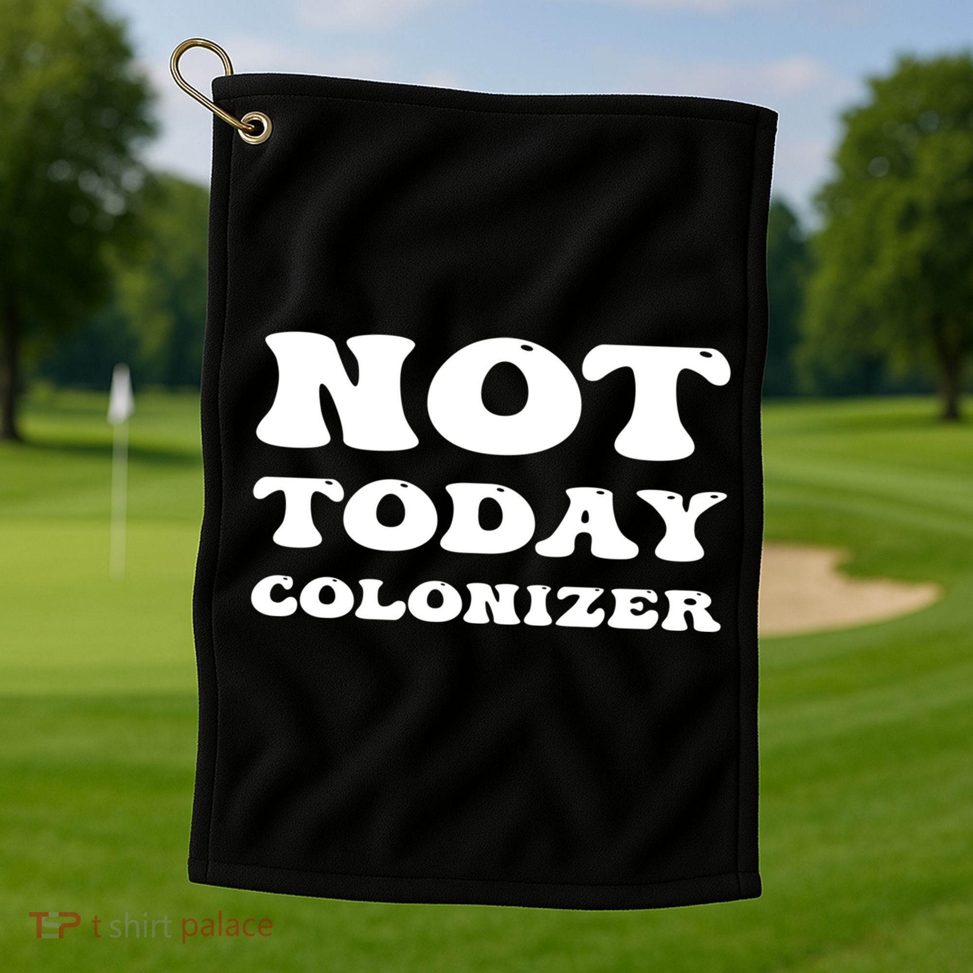 Not Today Colonizer Funny Indigenous Native American Gift Golf Towel