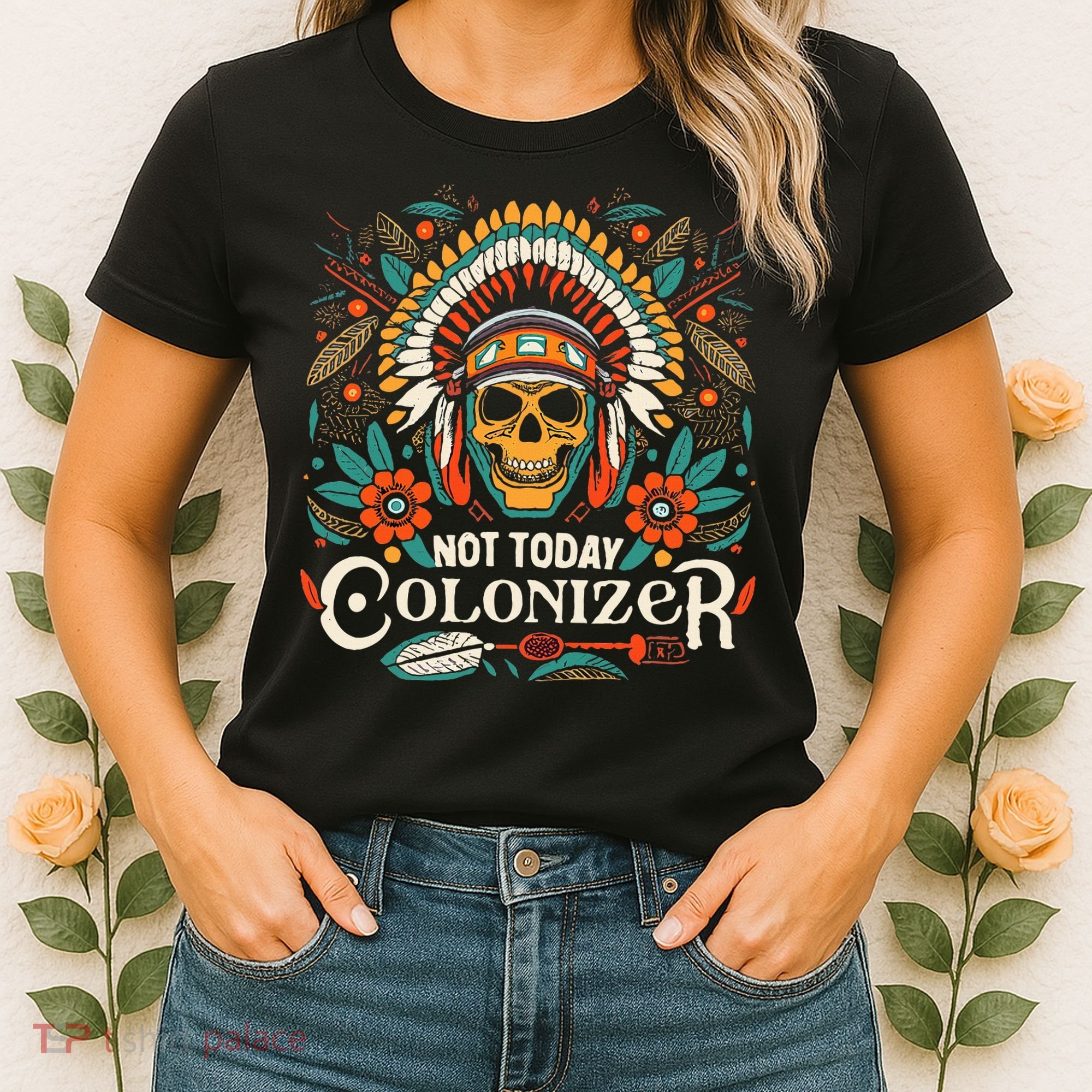 Not Today Colonizer Native American Indigenous Indian Tribe Women's T-Shirt