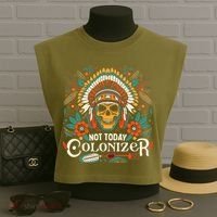 Not Today Colonizer Native American Indigenous Indian Tribe Garment-Dyed Women's Muscle Tee thumb 3