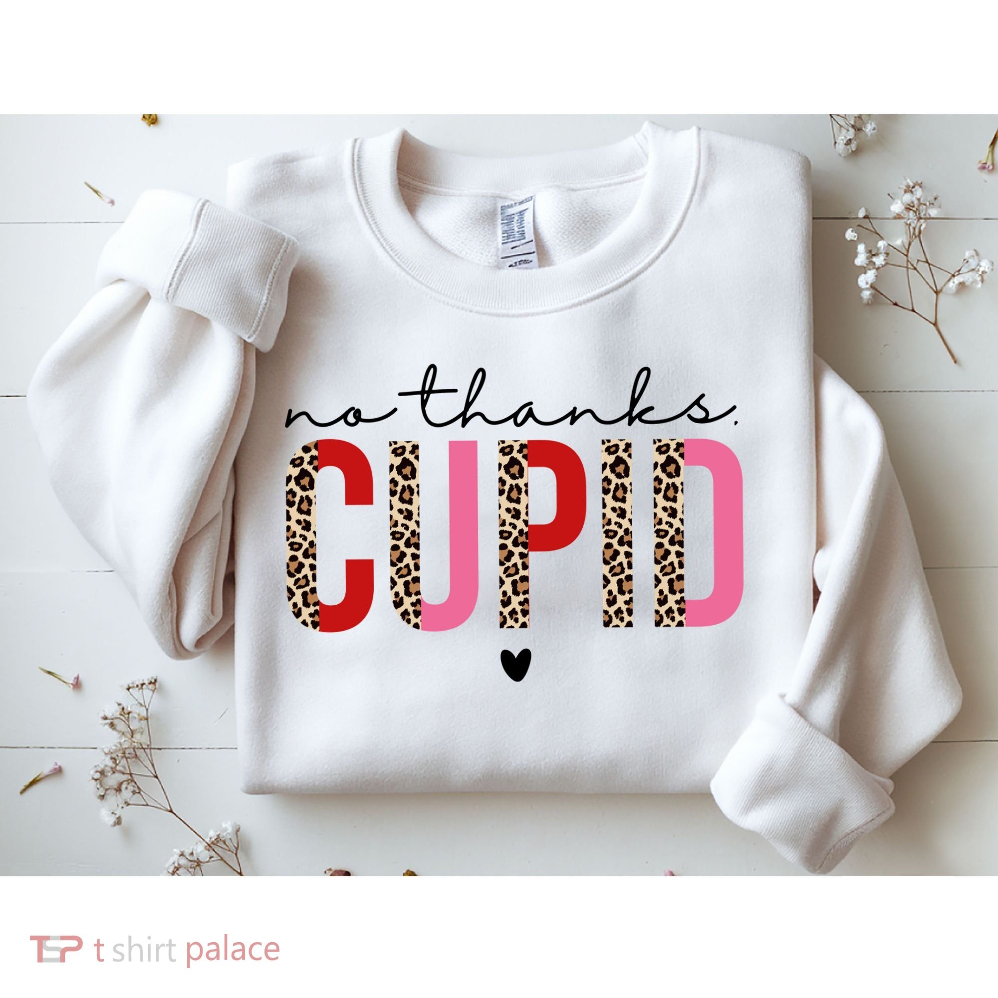 No Thanks Cupid Funny Anti Valentine Sweatshirt